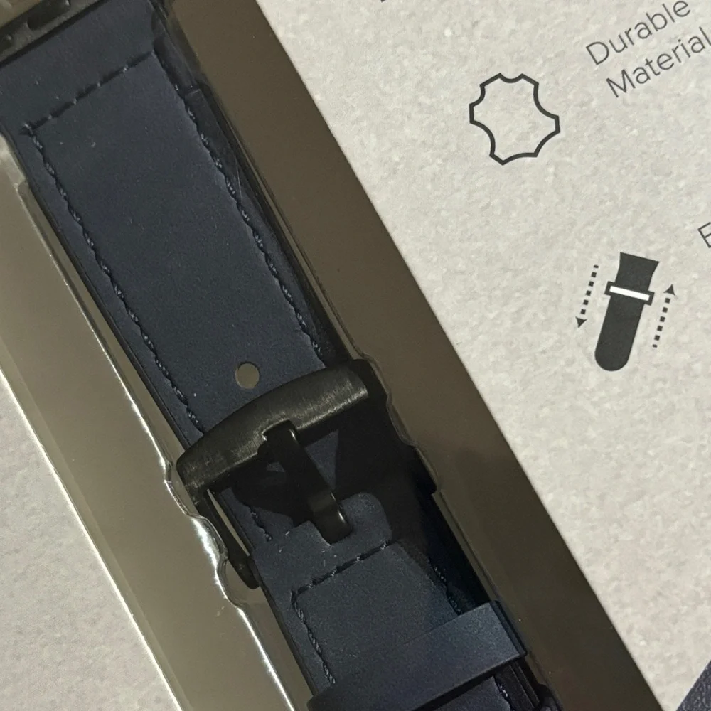 Blue Leather Apple Watch Band fits 42/44/45/49mm